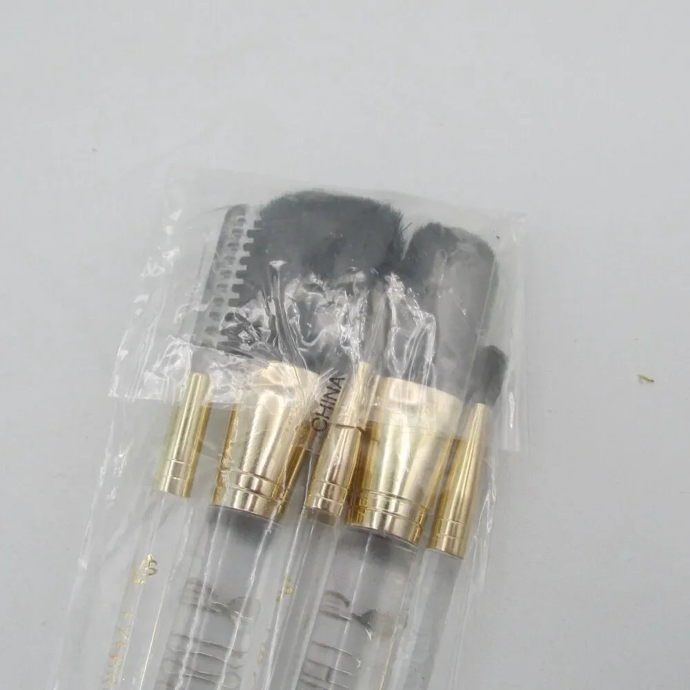 Mary Kay Travel Makeup 6 Piece Brushes Vintage Y2K NOS Lucite Handles Goldtone